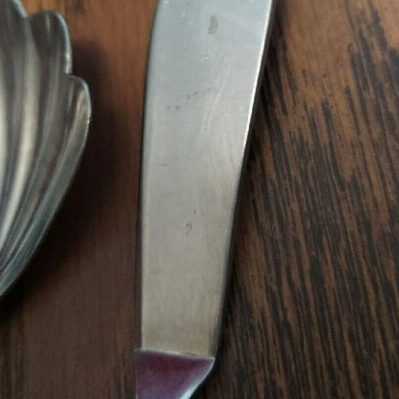 Stanley Roberts Stainless Master Butter Knife and Shell Sugar Spoon Japan VTG - Picture 4 of 7